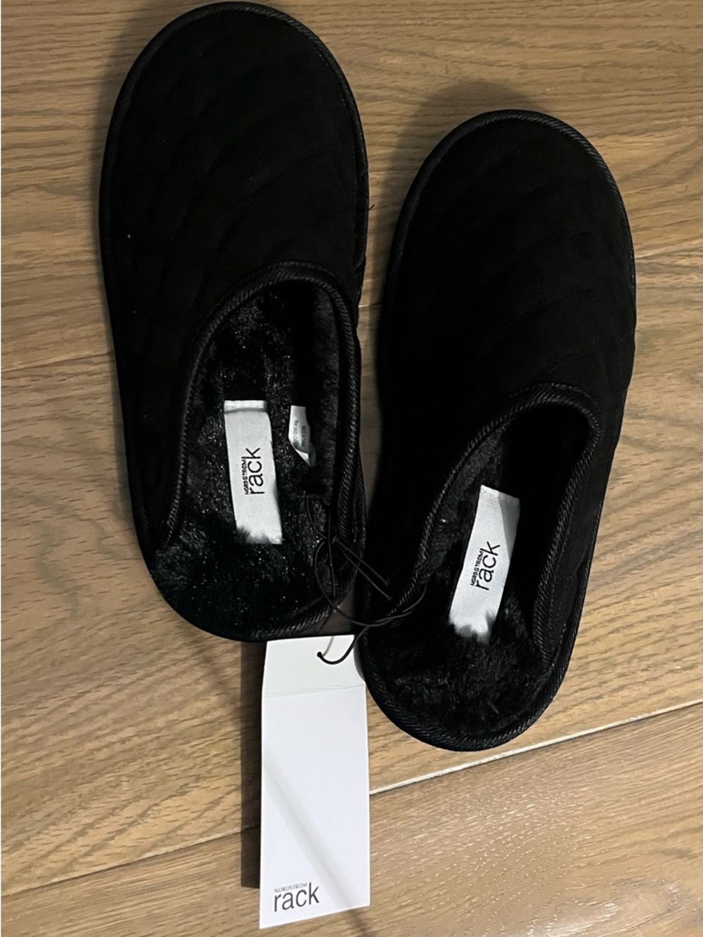 NEW Black Quilted Faux Fur Lined in size Medium